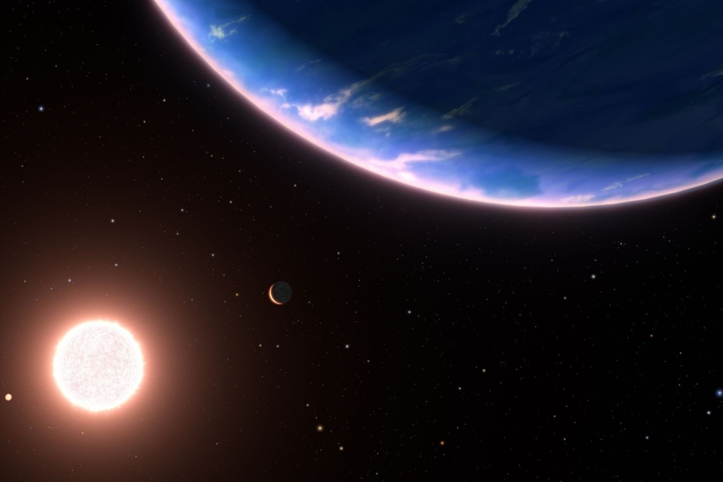 Künstlerische Darstellung des Exoplaneten GJ 9827d.